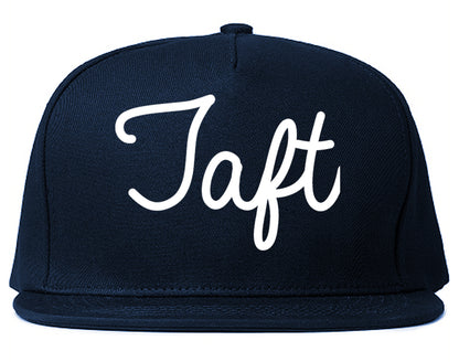 Taft California CA Script Mens Snapback Hat Navy Blue