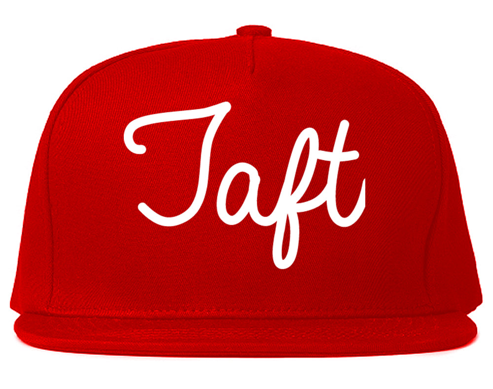 Taft California CA Script Mens Snapback Hat Red