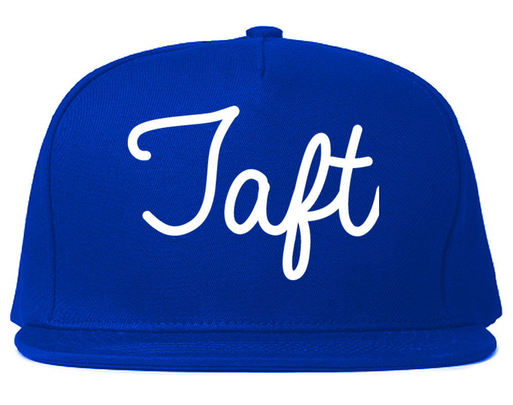 Taft California CA Script Mens Snapback Hat Royal Blue