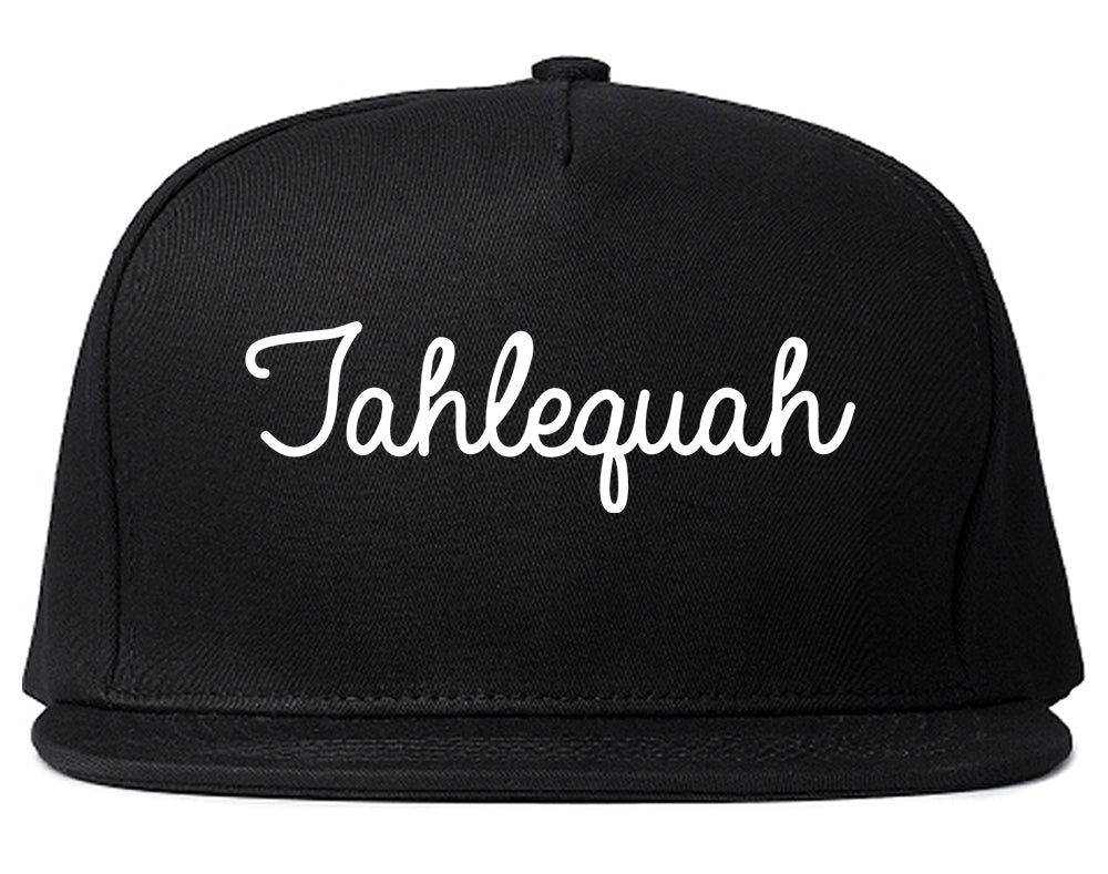 Tahlequah Oklahoma OK Script Mens Snapback Hat Black