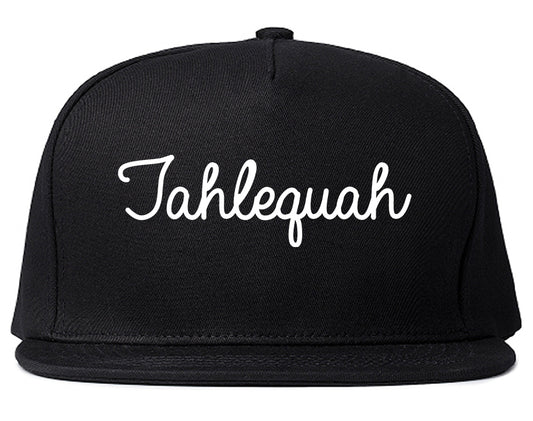 Tahlequah Oklahoma OK Script Mens Snapback Hat Black