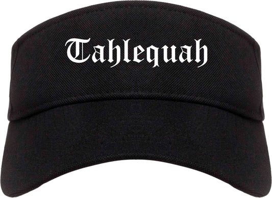 Tahlequah Oklahoma OK Old English Mens Visor Cap Hat Black