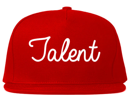 Talent Oregon OR Script Mens Snapback Hat Red