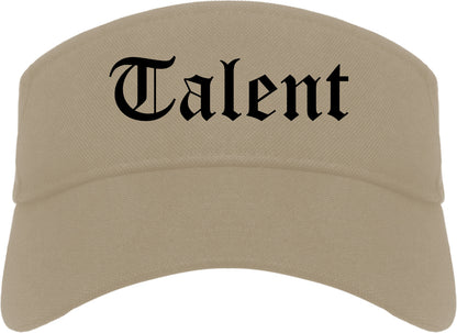 Talent Oregon OR Old English Mens Visor Cap Hat Khaki