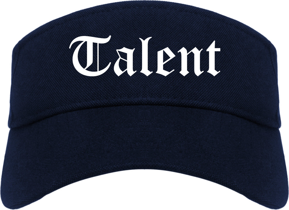 Talent Oregon OR Old English Mens Visor Cap Hat Navy Blue