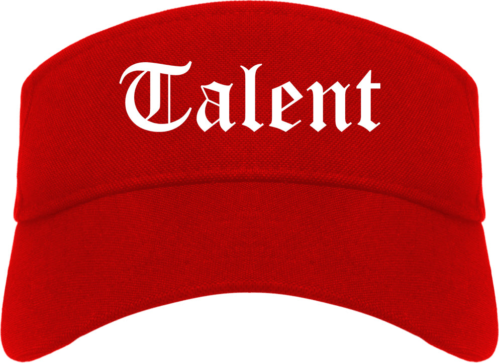 Talent Oregon OR Old English Mens Visor Cap Hat Red