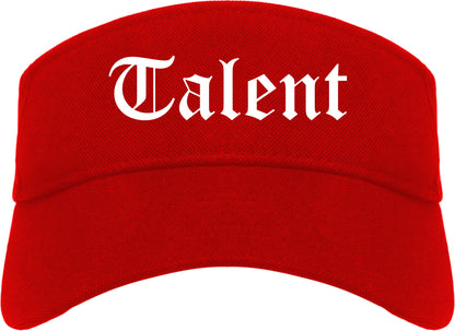 Talent Oregon OR Old English Mens Visor Cap Hat Red