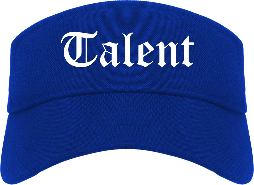 Talent Oregon OR Old English Mens Visor Cap Hat Royal Blue