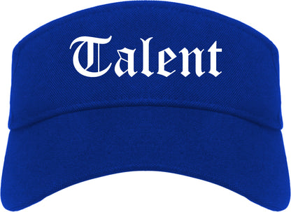 Talent Oregon OR Old English Mens Visor Cap Hat Royal Blue