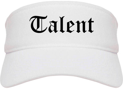 Talent Oregon OR Old English Mens Visor Cap Hat White