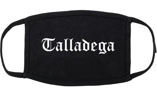 Talladega Alabama AL Old English Cotton Face Mask Black