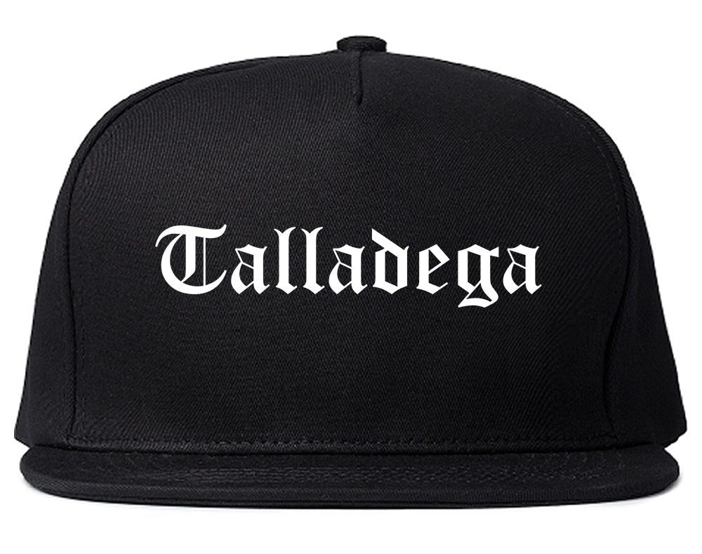 Talladega Alabama AL Old English Mens Snapback Hat Black