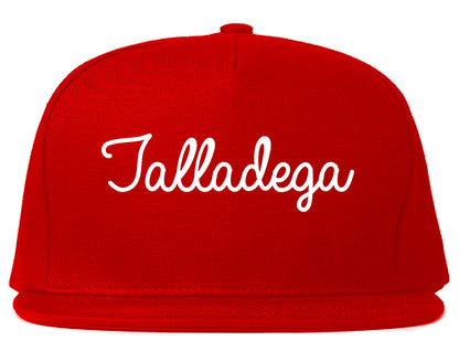 Talladega Alabama AL Script Mens Snapback Hat Red