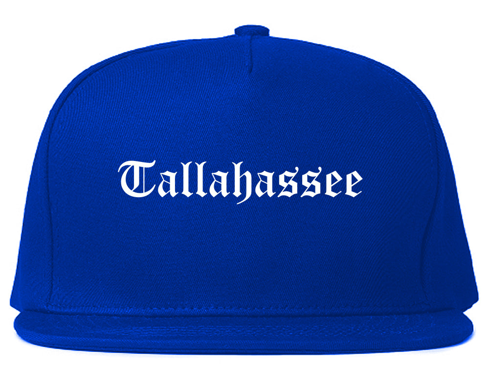 Tallahassee Florida FL Old English Mens Snapback Hat Royal Blue