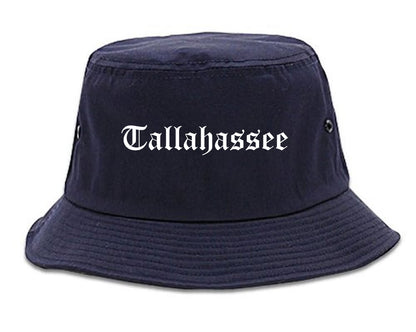 Tallahassee Florida FL Old English Mens Bucket Hat Navy Blue