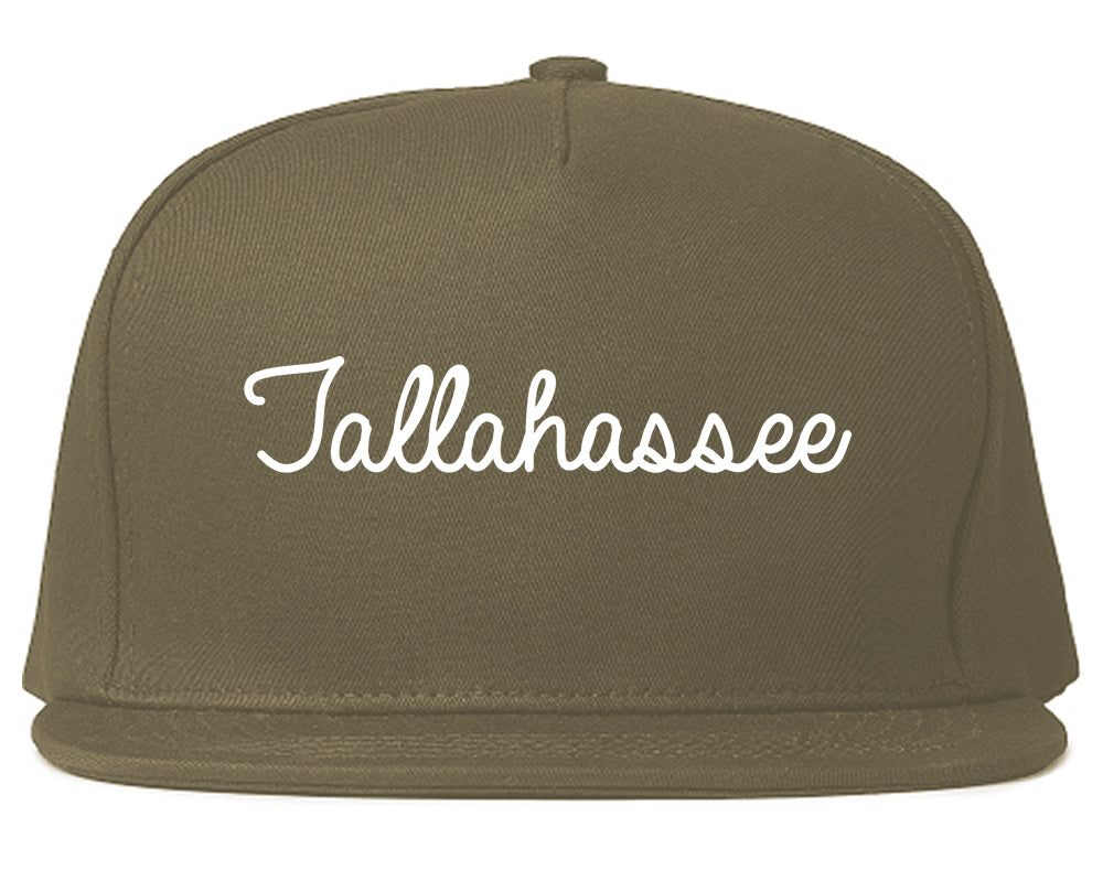 Tallahassee Florida FL Script Mens Snapback Hat Grey