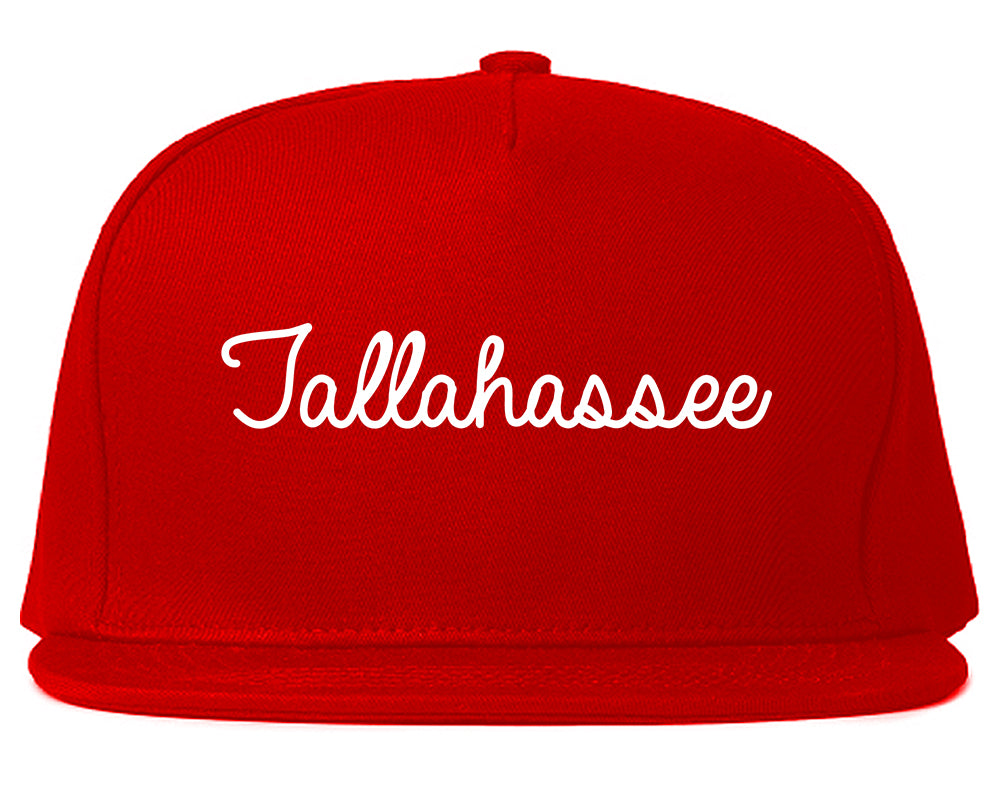Tallahassee Florida FL Script Mens Snapback Hat Red