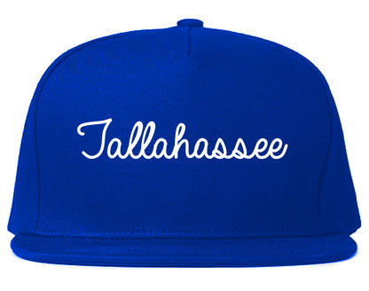 Tallahassee Florida FL Script Mens Snapback Hat Royal Blue
