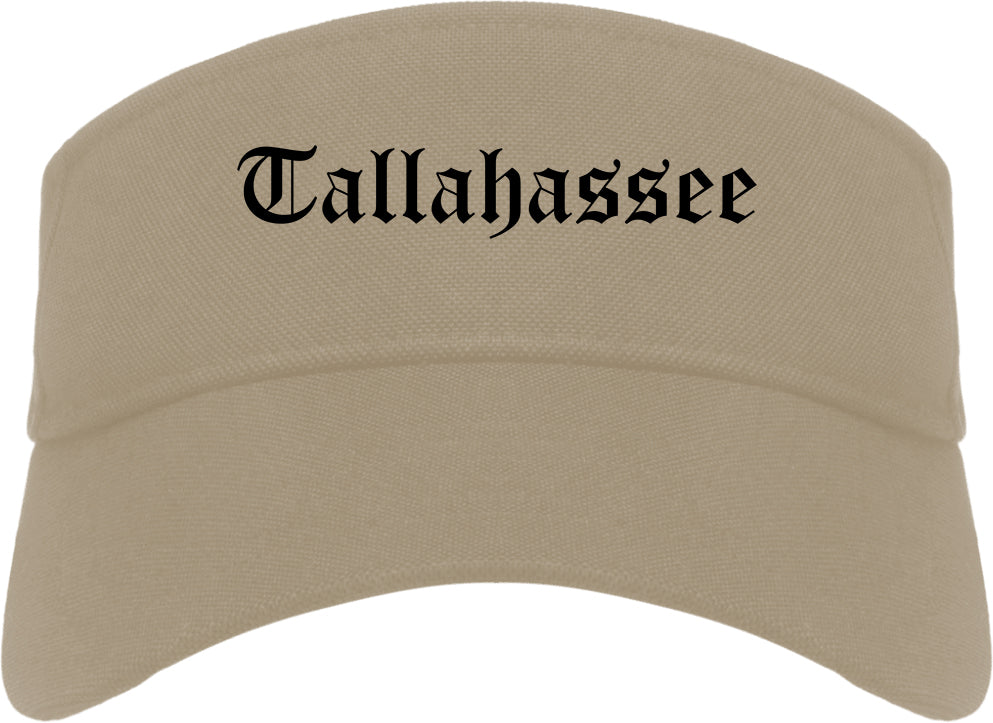 Tallahassee Florida FL Old English Mens Visor Cap Hat Khaki