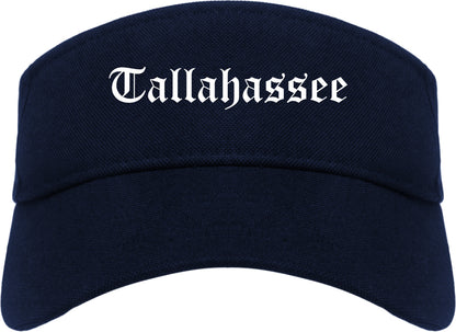 Tallahassee Florida FL Old English Mens Visor Cap Hat Navy Blue