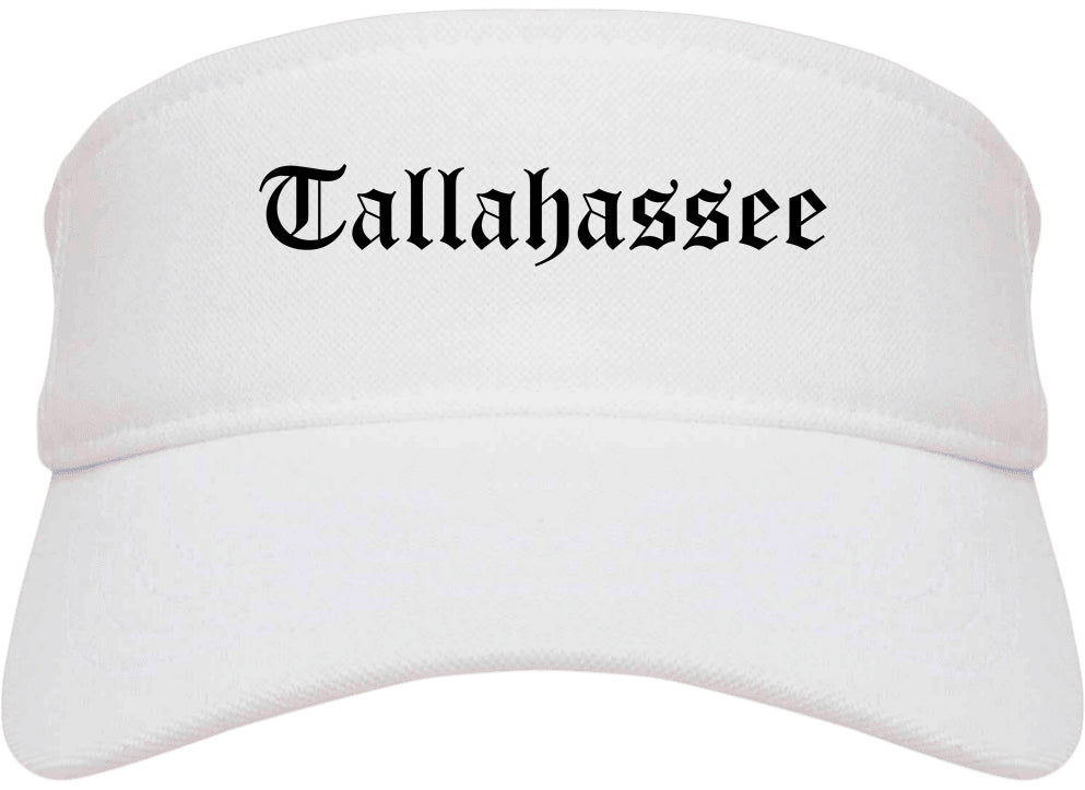 Tallahassee Florida FL Old English Mens Visor Cap Hat White