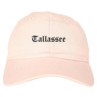 Tallassee Alabama AL Old English Mens Dad Hat Baseball Cap Pink