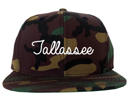 Tallassee Alabama AL Script Mens Snapback Hat Army Camo