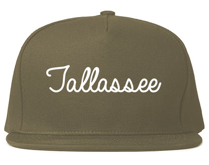 Tallassee Alabama AL Script Mens Snapback Hat Grey