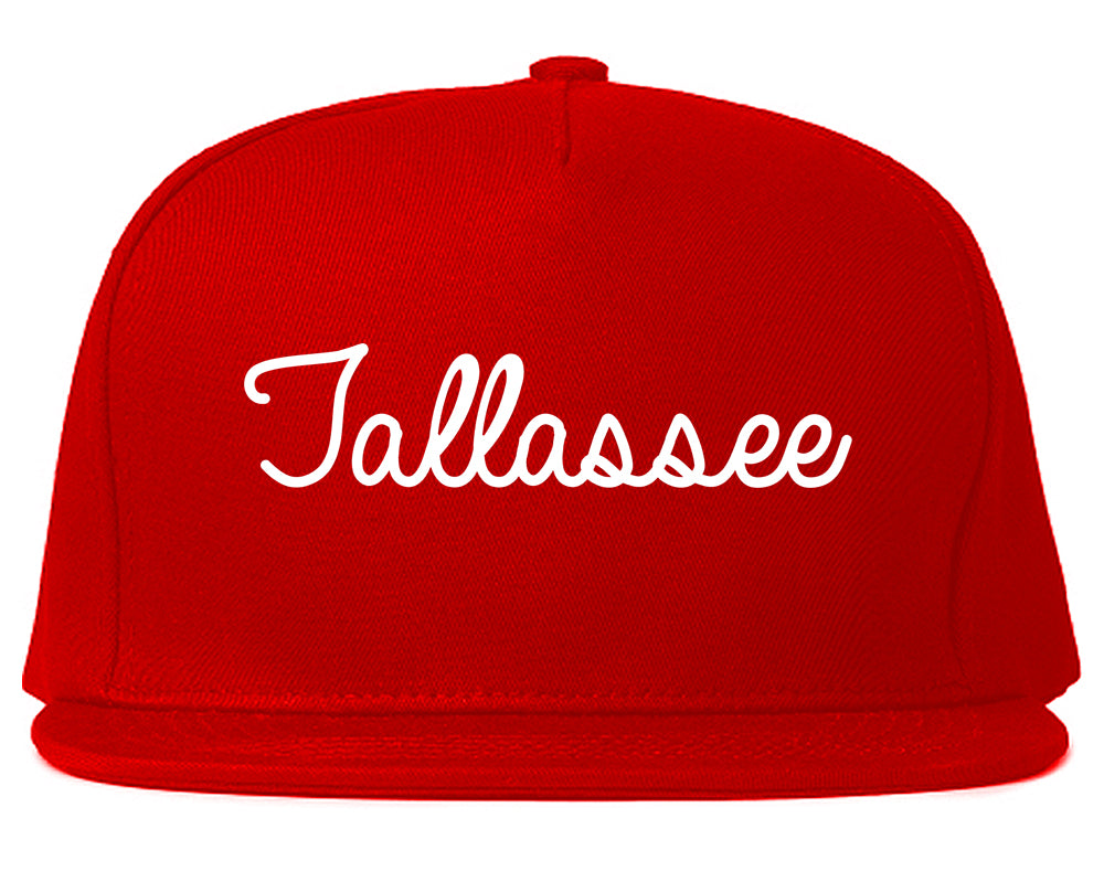 Tallassee Alabama AL Script Mens Snapback Hat Red