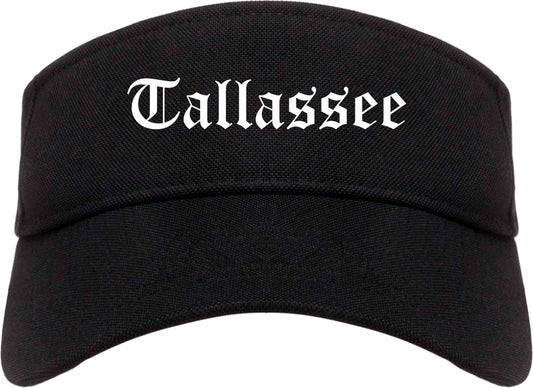 Tallassee Alabama AL Old English Mens Visor Cap Hat Black