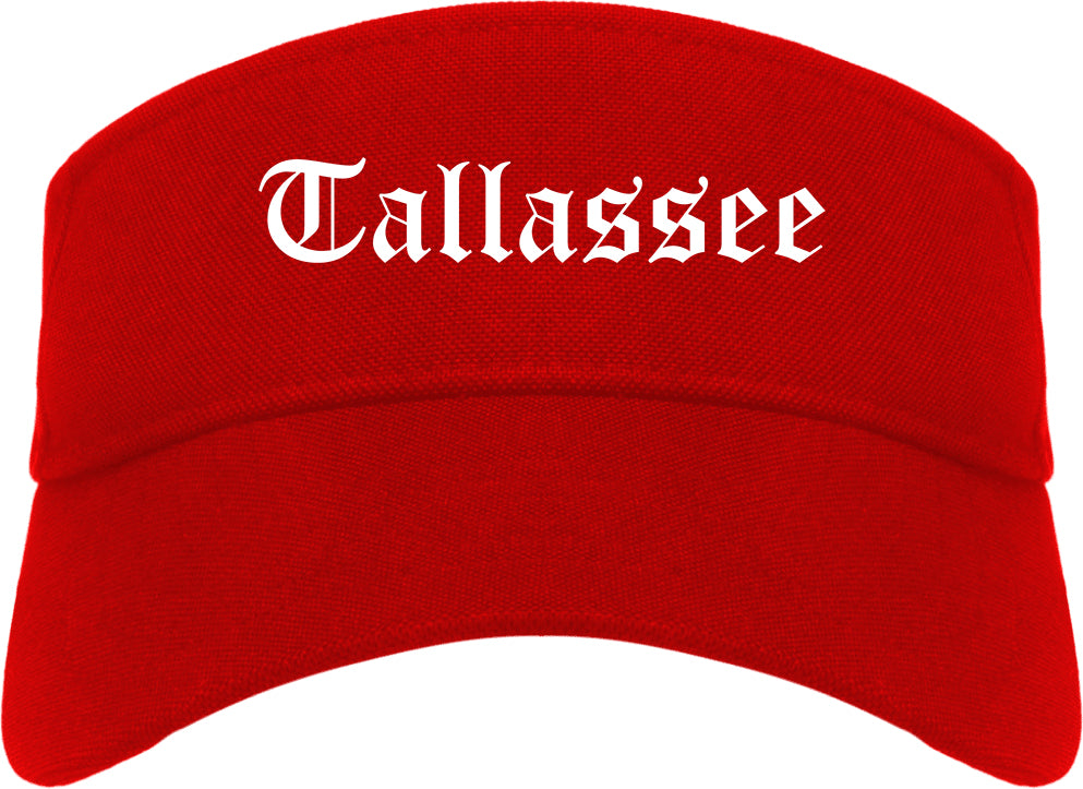 Tallassee Alabama AL Old English Mens Visor Cap Hat Red