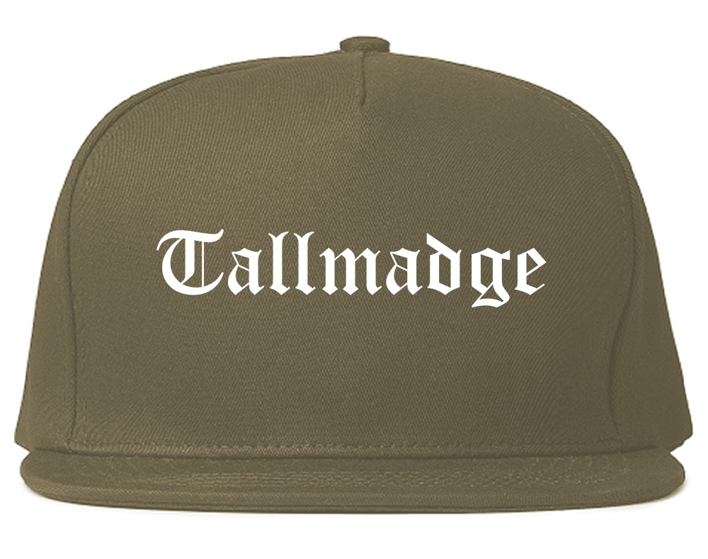 Tallmadge Ohio OH Old English Mens Snapback Hat Grey