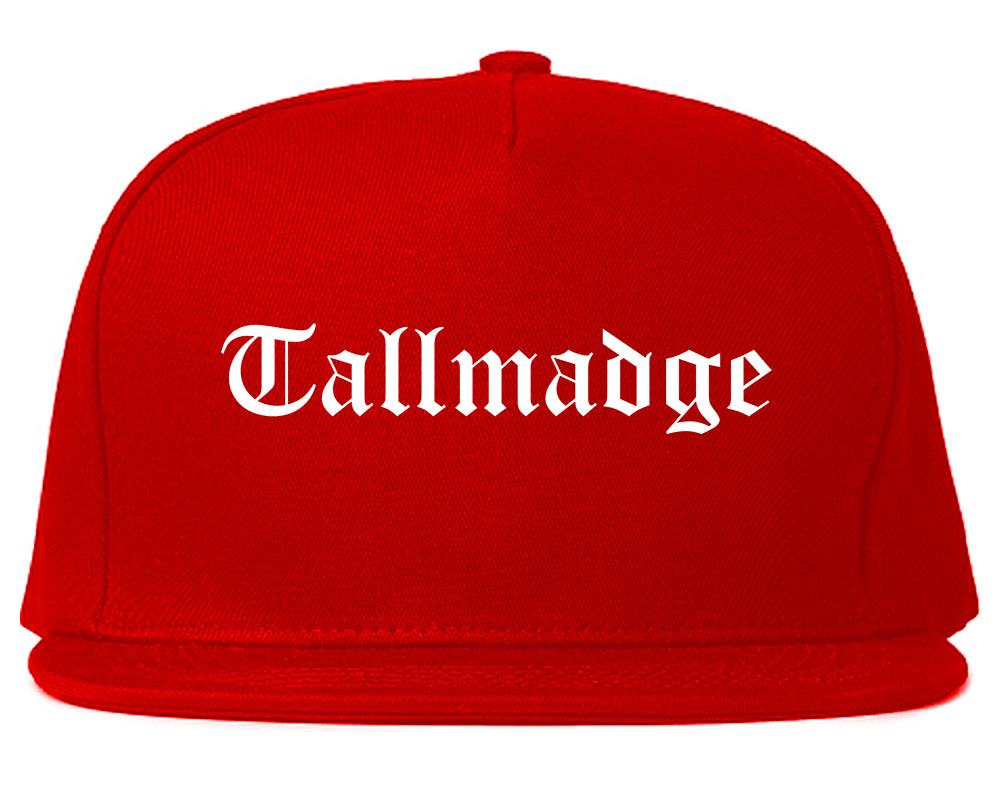 Tallmadge Ohio OH Old English Mens Snapback Hat Red