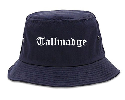 Tallmadge Ohio OH Old English Mens Bucket Hat Navy Blue