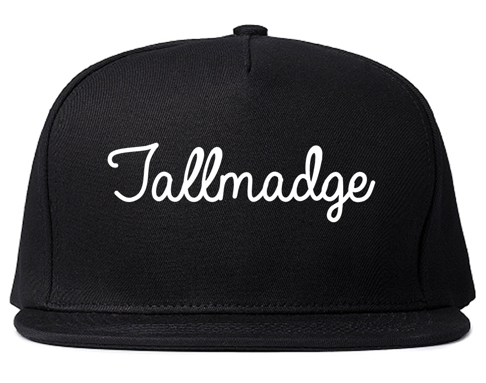 Tallmadge Ohio OH Script Mens Snapback Hat Black