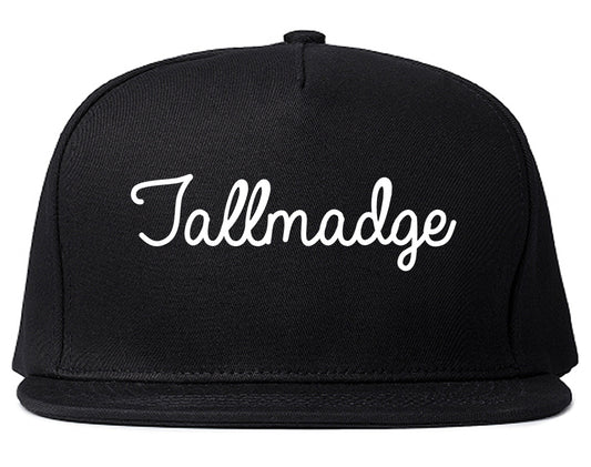 Tallmadge Ohio OH Script Mens Snapback Hat Black