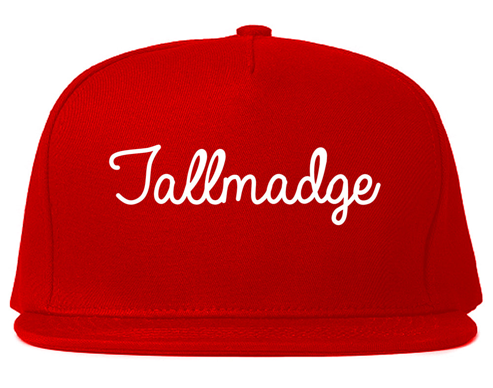 Tallmadge Ohio OH Script Mens Snapback Hat Red