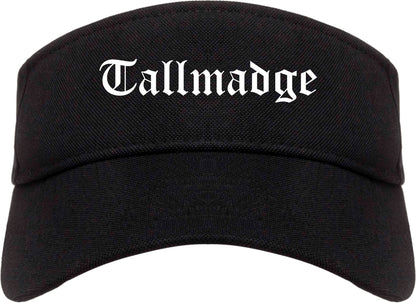 Tallmadge Ohio OH Old English Mens Visor Cap Hat Black
