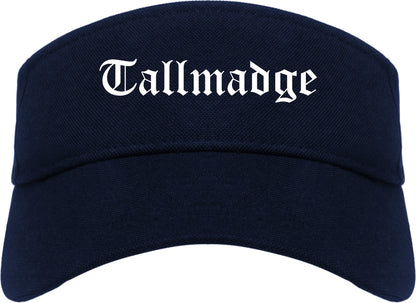 Tallmadge Ohio OH Old English Mens Visor Cap Hat Navy Blue