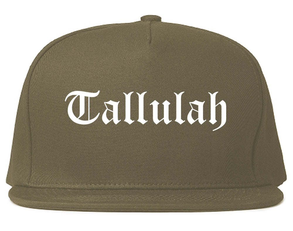 Tallulah Louisiana LA Old English Mens Snapback Hat Grey