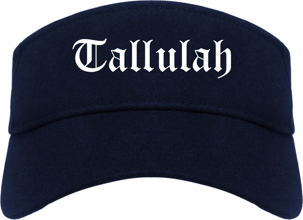 Tallulah Louisiana LA Old English Mens Visor Cap Hat Navy Blue
