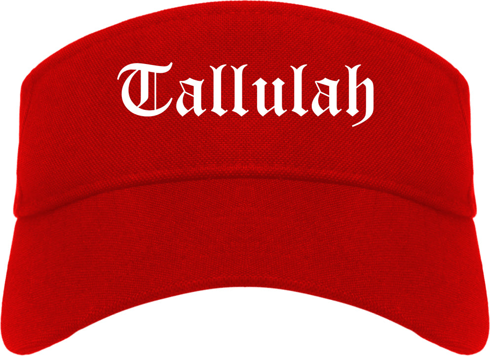Tallulah Louisiana LA Old English Mens Visor Cap Hat Red