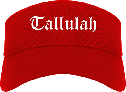 Tallulah Louisiana LA Old English Mens Visor Cap Hat Red
