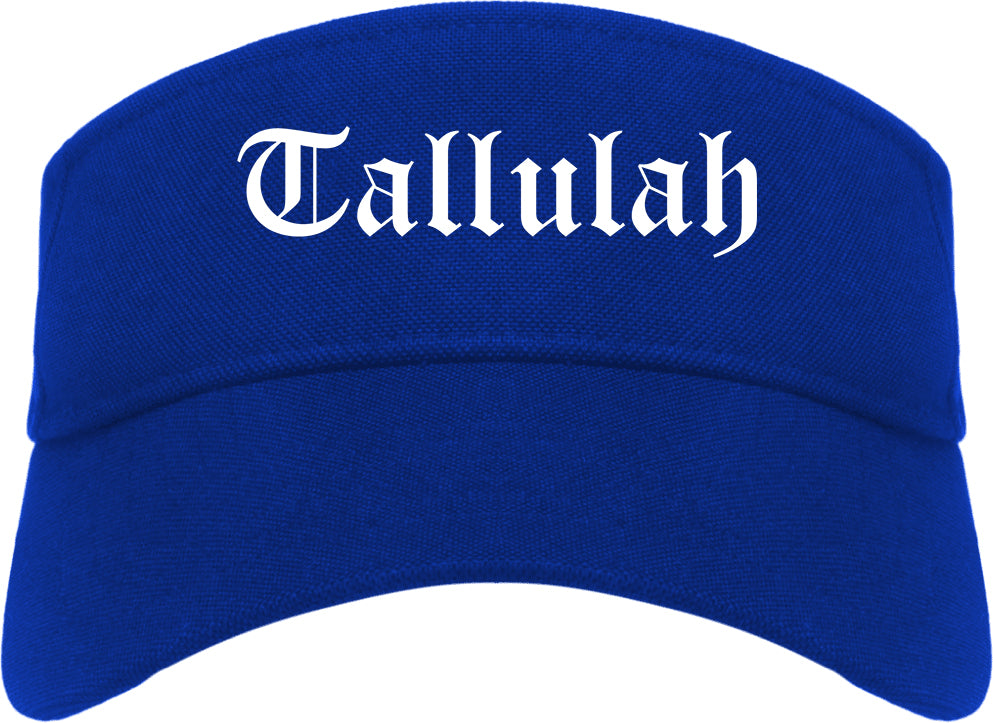 Tallulah Louisiana LA Old English Mens Visor Cap Hat Royal Blue