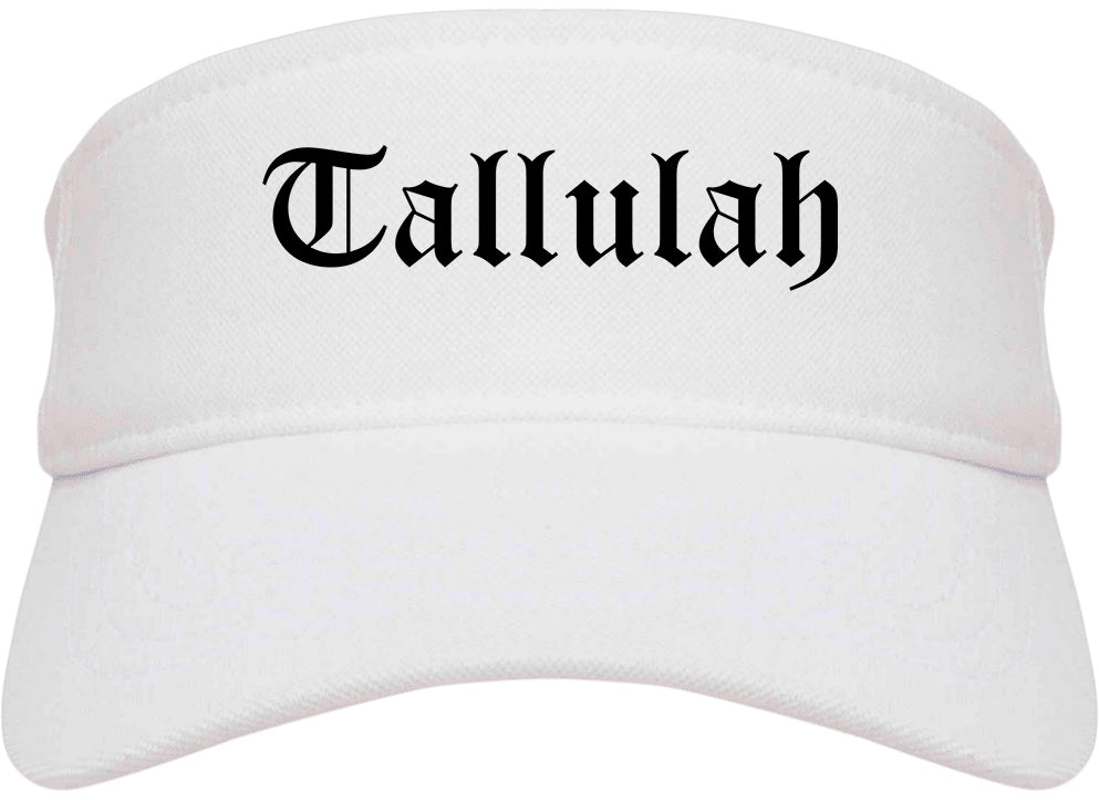 Tallulah Louisiana LA Old English Mens Visor Cap Hat White