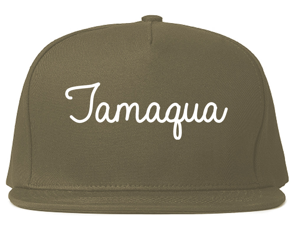 Tamaqua Pennsylvania PA Script Mens Snapback Hat Grey