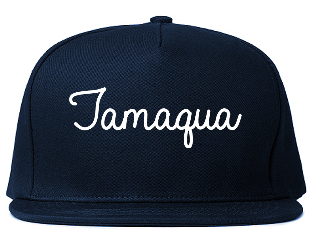 Tamaqua Pennsylvania PA Script Mens Snapback Hat Navy Blue