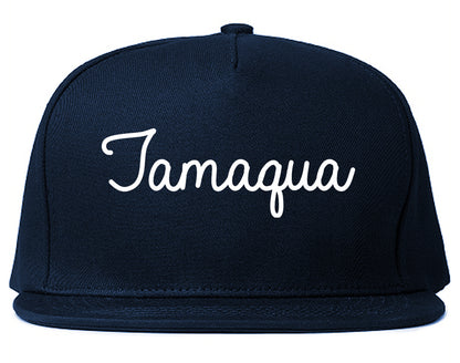 Tamaqua Pennsylvania PA Script Mens Snapback Hat Navy Blue