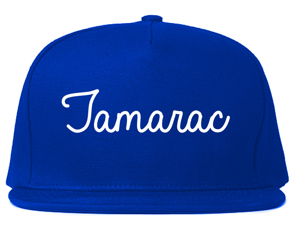 Tamarac Florida FL Script Mens Snapback Hat Royal Blue