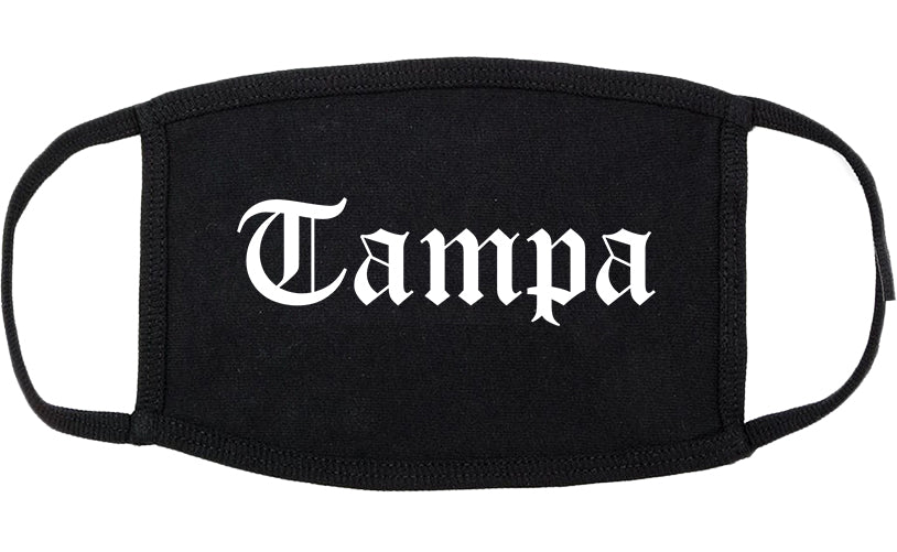 Tampa Florida FL Old English Cotton Face Mask Black